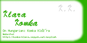 klara komka business card
